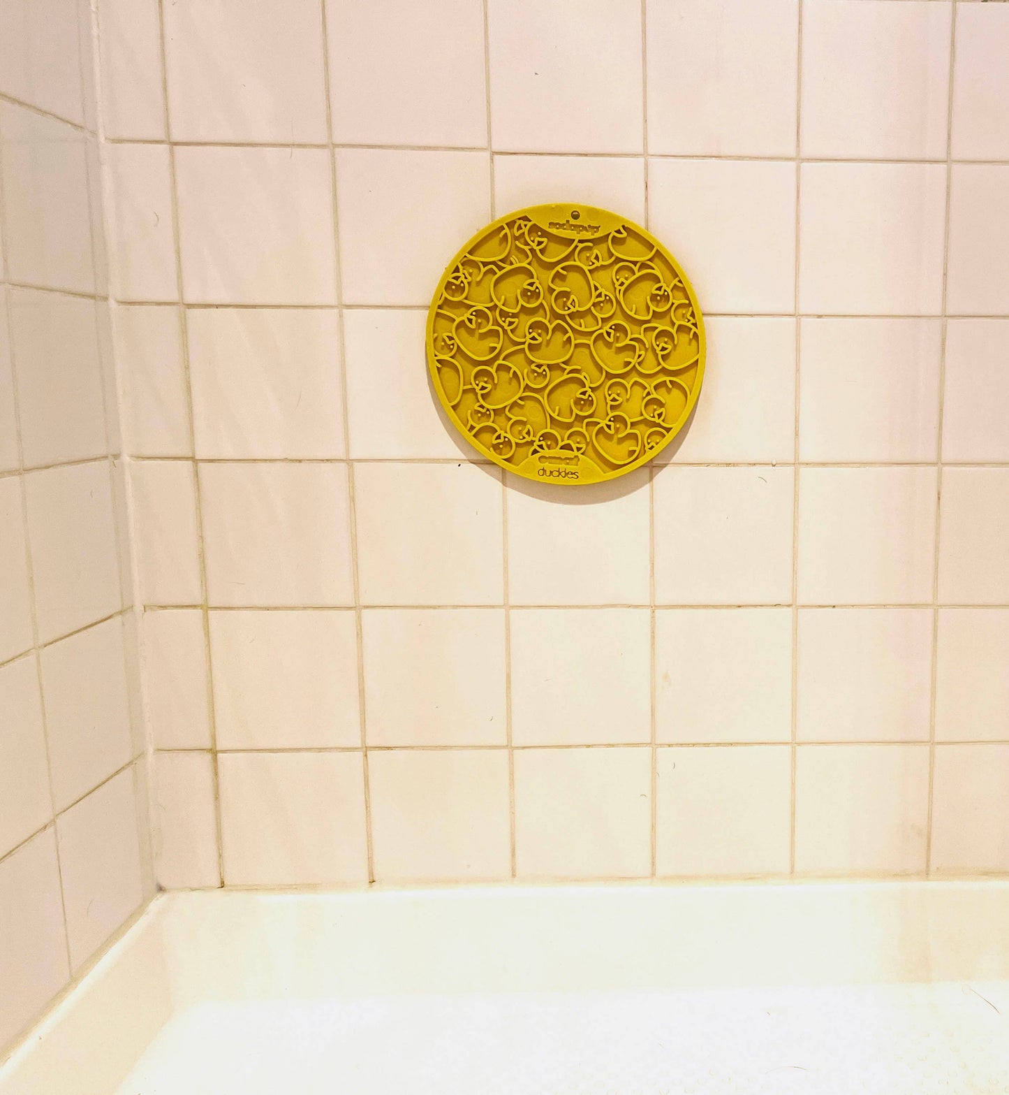 Tapis à lécher d'enrichissement de viande Duckies Design avec ventouses