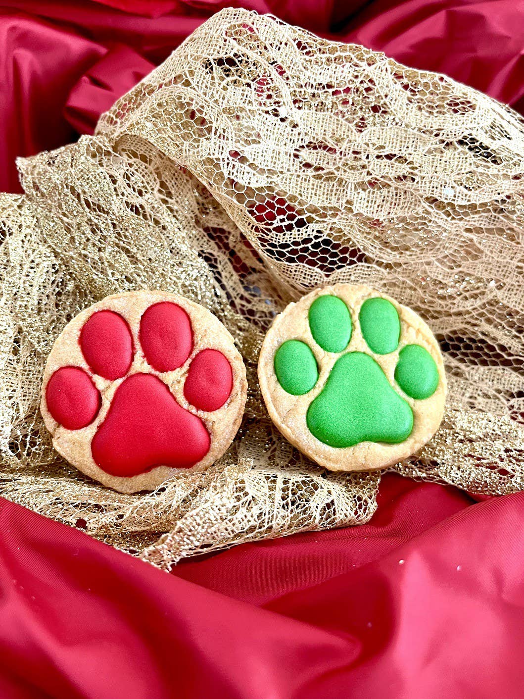 Xmas Dolci Impronte Joyeux Noël Sac Pattes Rouges et Vertes