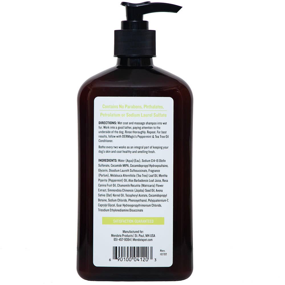 Shampooing DerMagic à la menthe poivrée et à l'huile d'arbre à thé