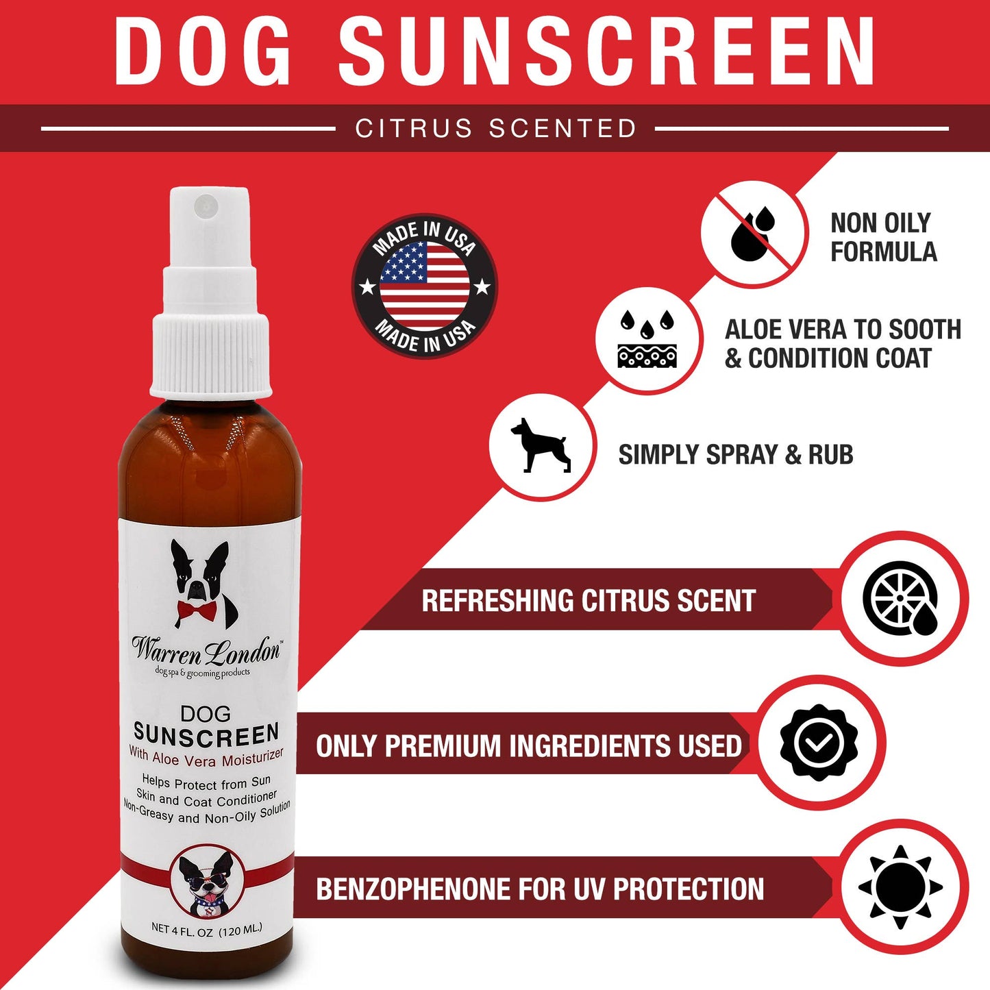 Crème solaire pour chien - 4 oz