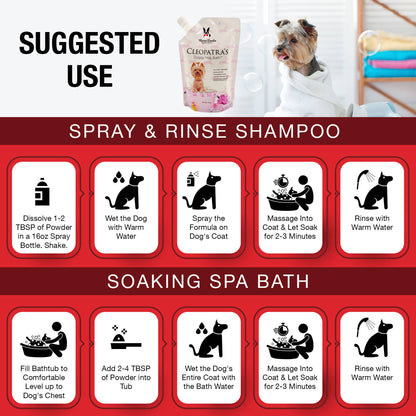 Bain de lait pour chien de Cléopâtre - Bain spa luxueux: 32 oz